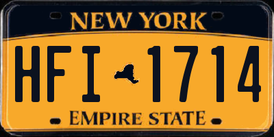 NY license plate HFI1714