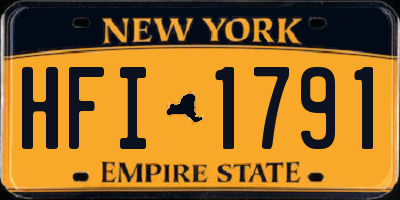 NY license plate HFI1791