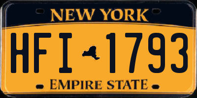 NY license plate HFI1793