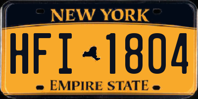 NY license plate HFI1804