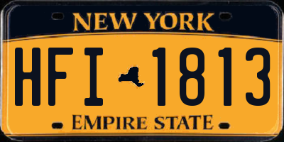 NY license plate HFI1813
