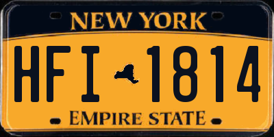 NY license plate HFI1814