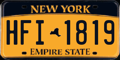 NY license plate HFI1819