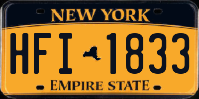 NY license plate HFI1833