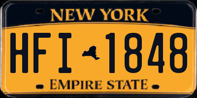 NY license plate HFI1848