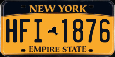 NY license plate HFI1876