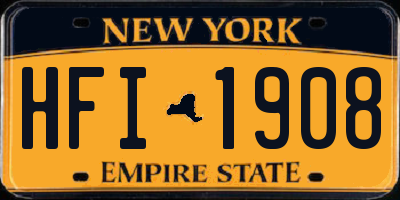 NY license plate HFI1908