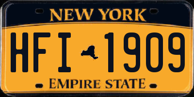 NY license plate HFI1909