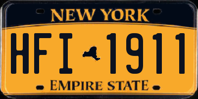 NY license plate HFI1911