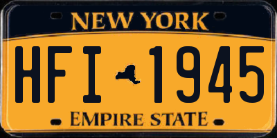 NY license plate HFI1945