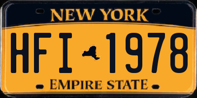 NY license plate HFI1978