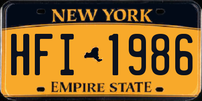 NY license plate HFI1986
