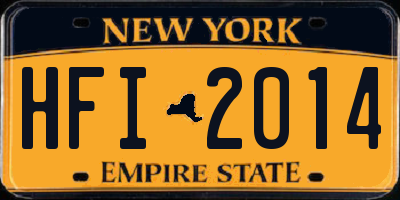 NY license plate HFI2014