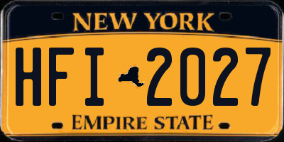 NY license plate HFI2027