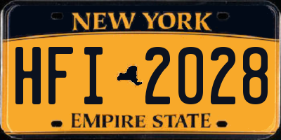 NY license plate HFI2028