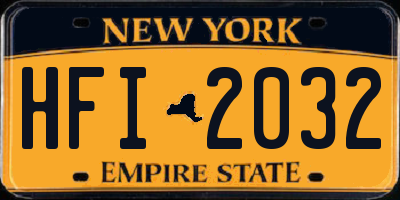 NY license plate HFI2032