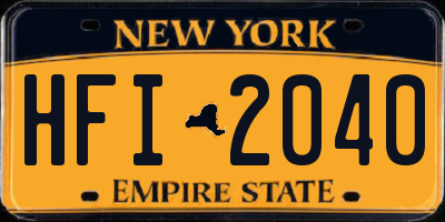 NY license plate HFI2040