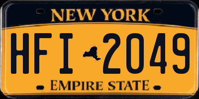 NY license plate HFI2049