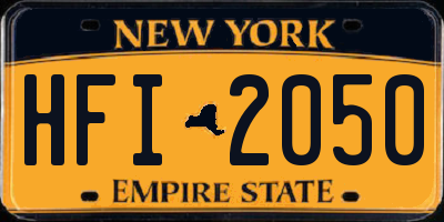 NY license plate HFI2050