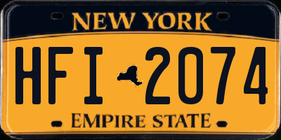 NY license plate HFI2074