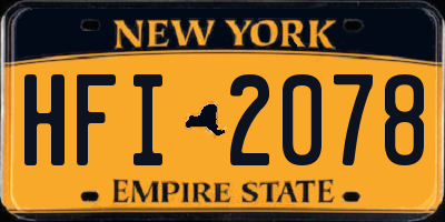 NY license plate HFI2078
