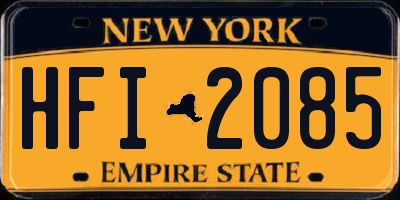 NY license plate HFI2085