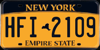 NY license plate HFI2109