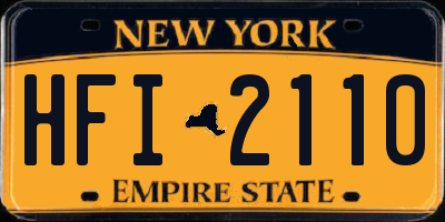 NY license plate HFI2110