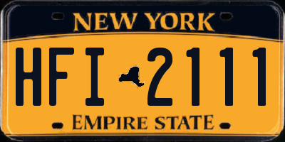 NY license plate HFI2111