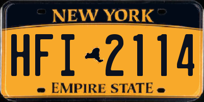 NY license plate HFI2114