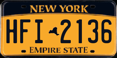 NY license plate HFI2136