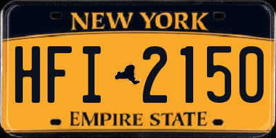NY license plate HFI2150