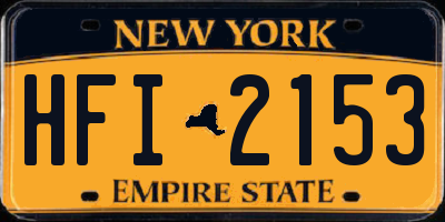 NY license plate HFI2153