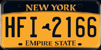 NY license plate HFI2166