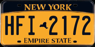 NY license plate HFI2172