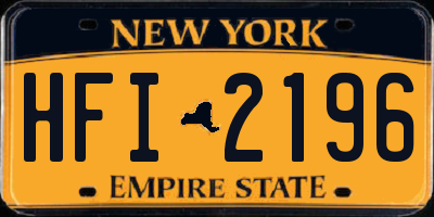 NY license plate HFI2196