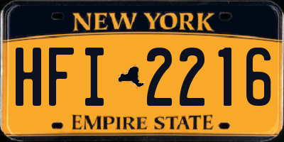 NY license plate HFI2216