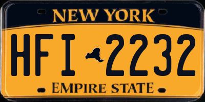 NY license plate HFI2232