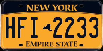 NY license plate HFI2233
