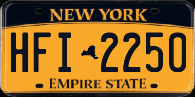 NY license plate HFI2250