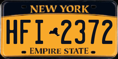NY license plate HFI2372