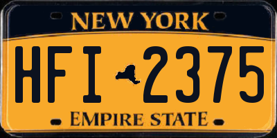 NY license plate HFI2375