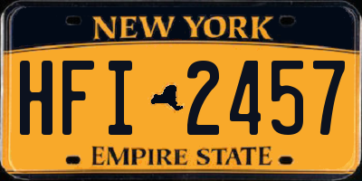 NY license plate HFI2457