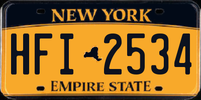 NY license plate HFI2534