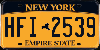 NY license plate HFI2539