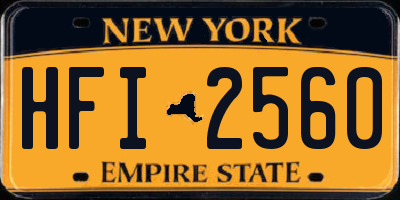 NY license plate HFI2560