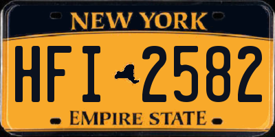 NY license plate HFI2582