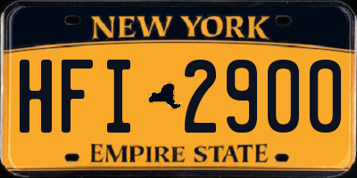NY license plate HFI2900