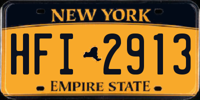 NY license plate HFI2913