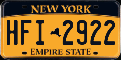 NY license plate HFI2922